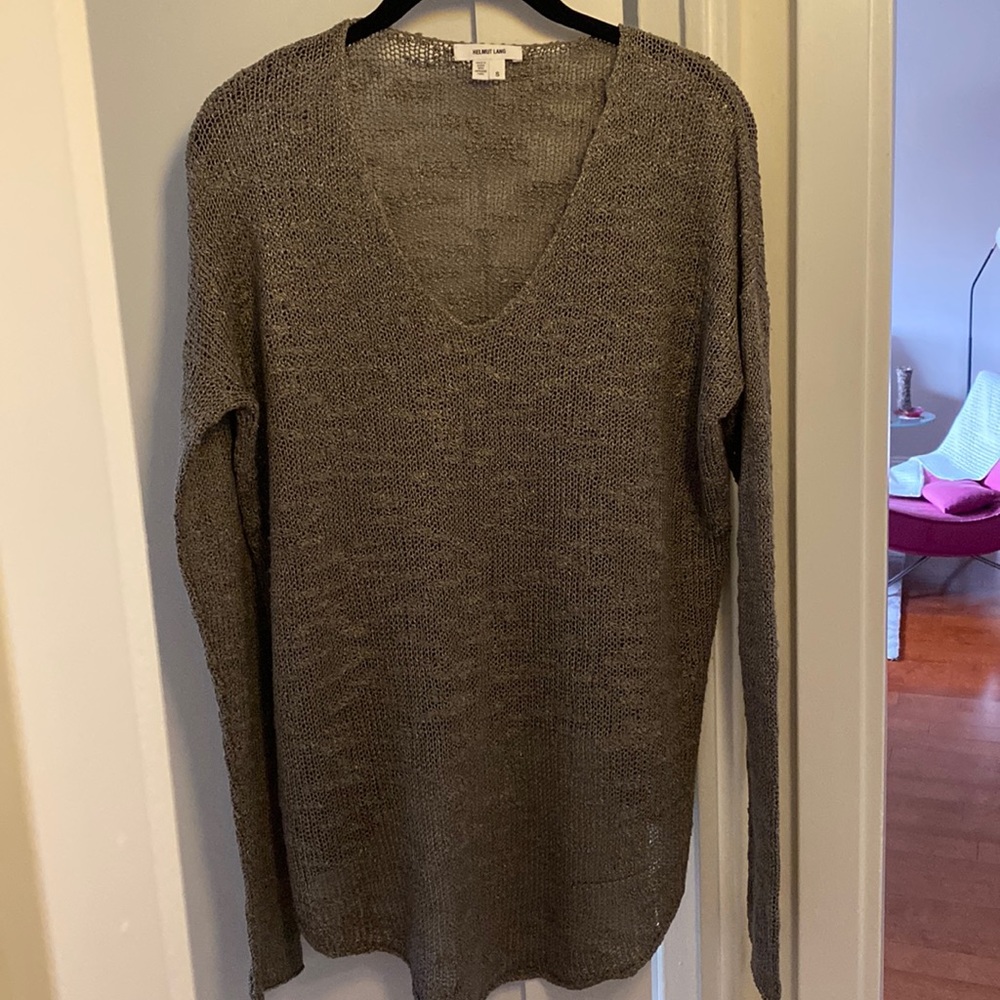 Helmut Lang silk sweater top high low size small